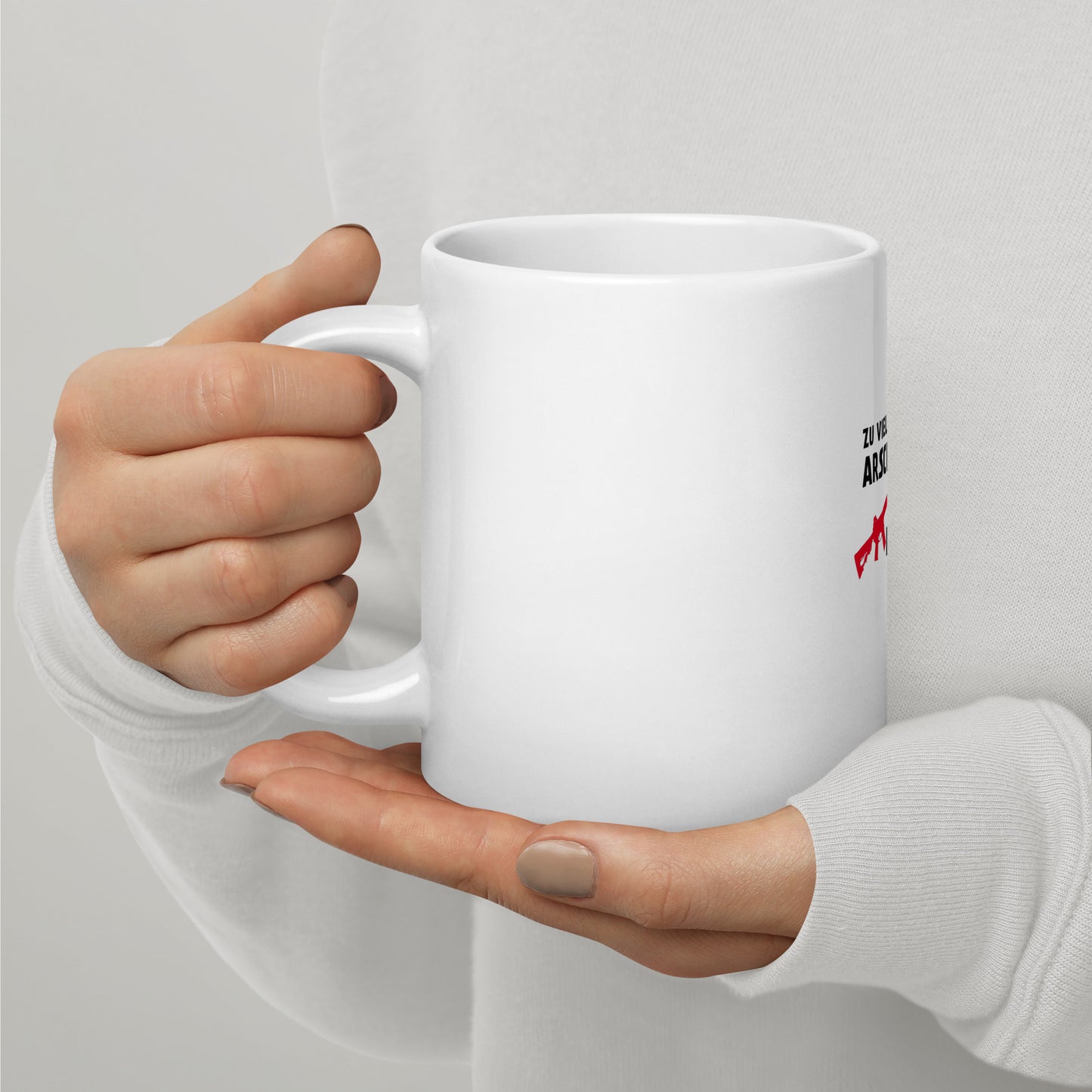 Weiße, glänzende Tasse - Zu viele Arschlöcher